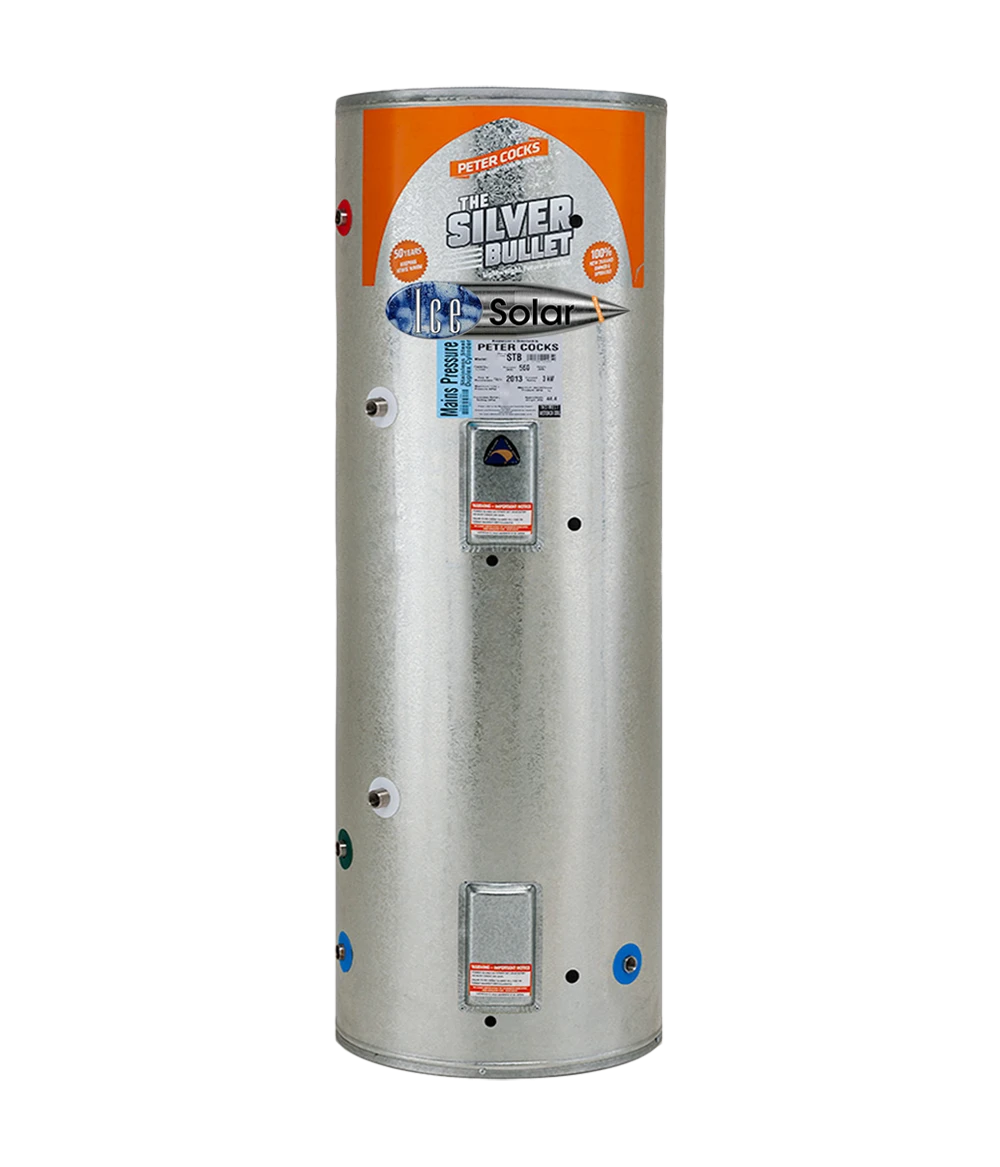 Solar hot water cylinder with wetback