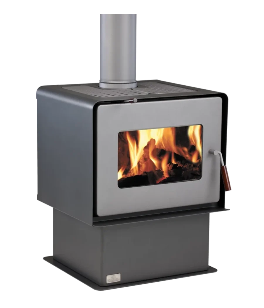 Free standing fireplace Woodsman Flare Pedestal