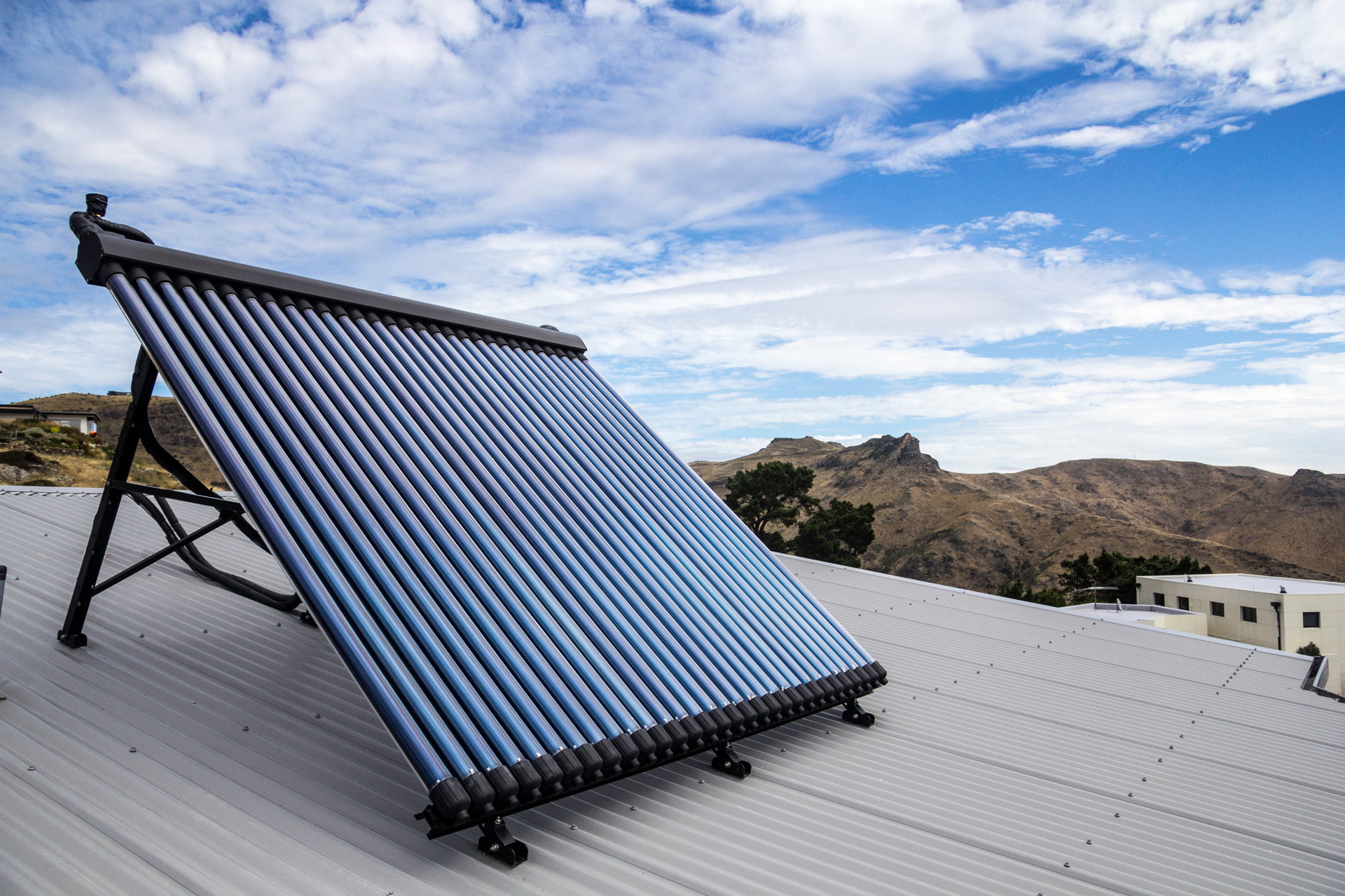 solar thermal on a hill top home