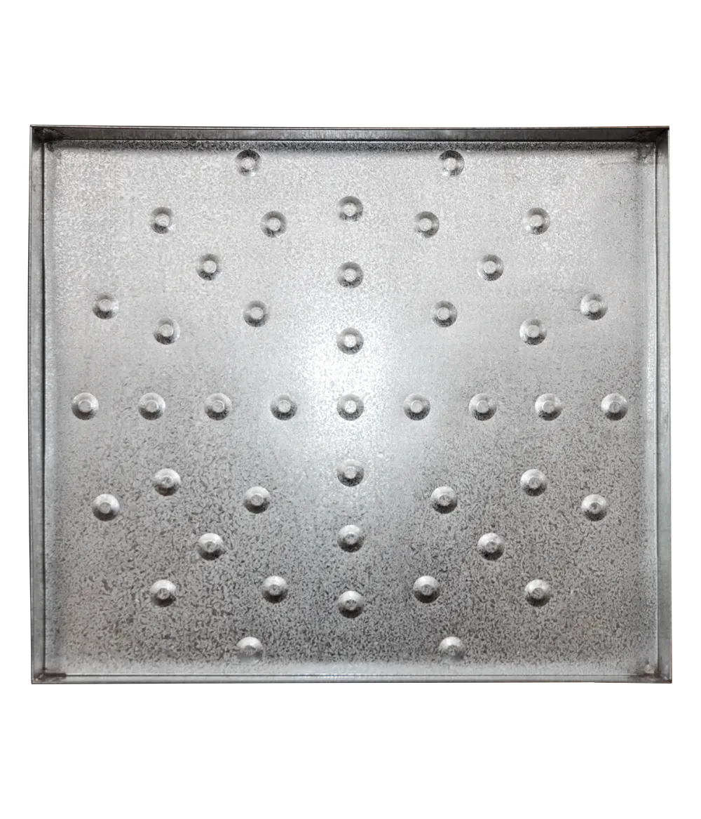 Galvanised hot water cylinder drip tray