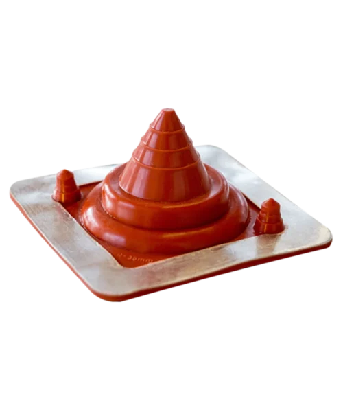 Orange solar roof flashing